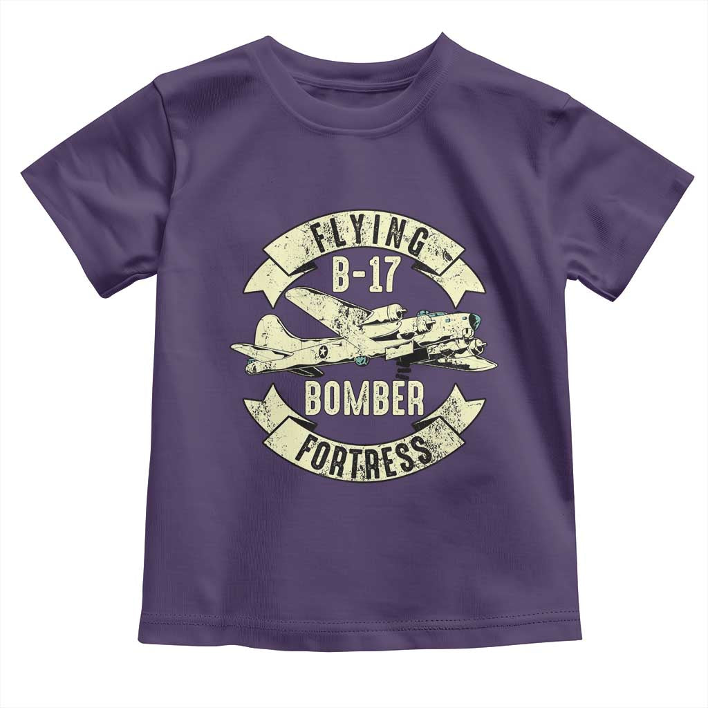 Vintage B-17 Bomber WW2 Aircraft Toddler T Shirt Plane Aviation Fighter Airplane Retro Grunge