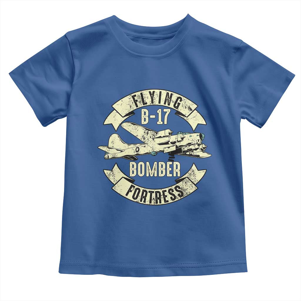Vintage B-17 Bomber WW2 Aircraft Toddler T Shirt Plane Aviation Fighter Airplane Retro Grunge