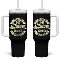 Vintage B-17 Bomber WW2 Aircraft Tumbler With Handle Plane Aviation Fighter Airplane Retro Grunge