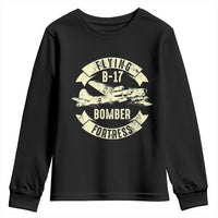 Vintage B-17 Bomber WW2 Aircraft Youth Sweatshirt Plane Aviation Fighter Airplane Retro Grunge