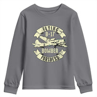 Vintage B-17 Bomber WW2 Aircraft Youth Sweatshirt Plane Aviation Fighter Airplane Retro Grunge