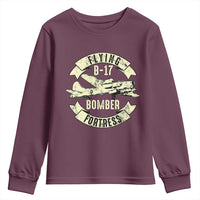 Vintage B-17 Bomber WW2 Aircraft Youth Sweatshirt Plane Aviation Fighter Airplane Retro Grunge