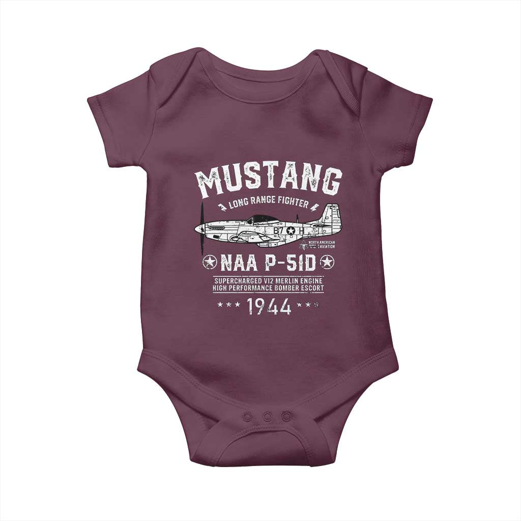 P-51 Mustang Baby Onesie North American Aviation WW2 P51 Fighter Plane