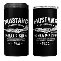 P-51 Mustang 4 in 1 Can Cooler Tumbler North American Aviation WW2 P51 Fighter Plane
