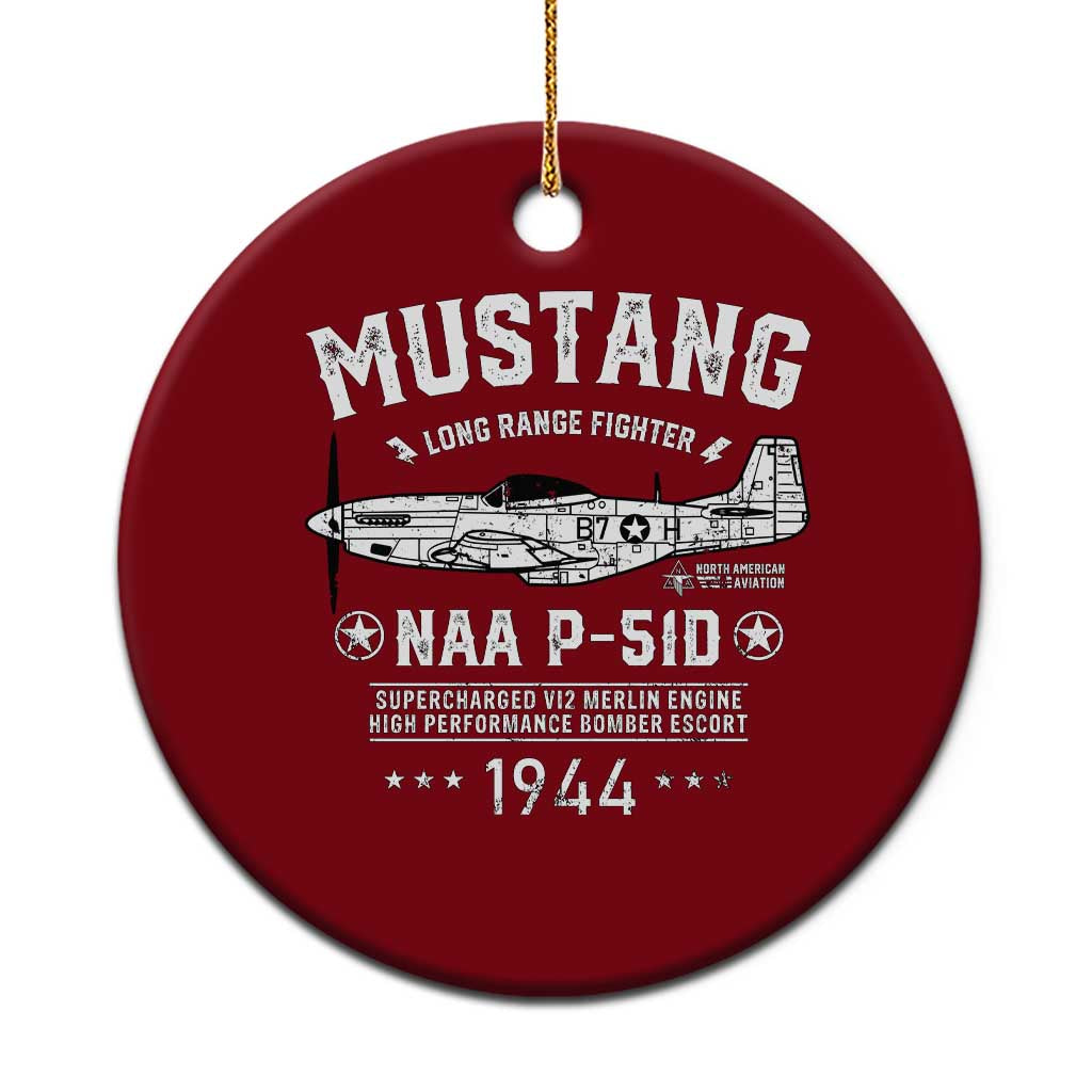 P-51 Mustang Ceramic Ornament North American Aviation WW2 P51 Fighter Plane - Wonder Print Shop