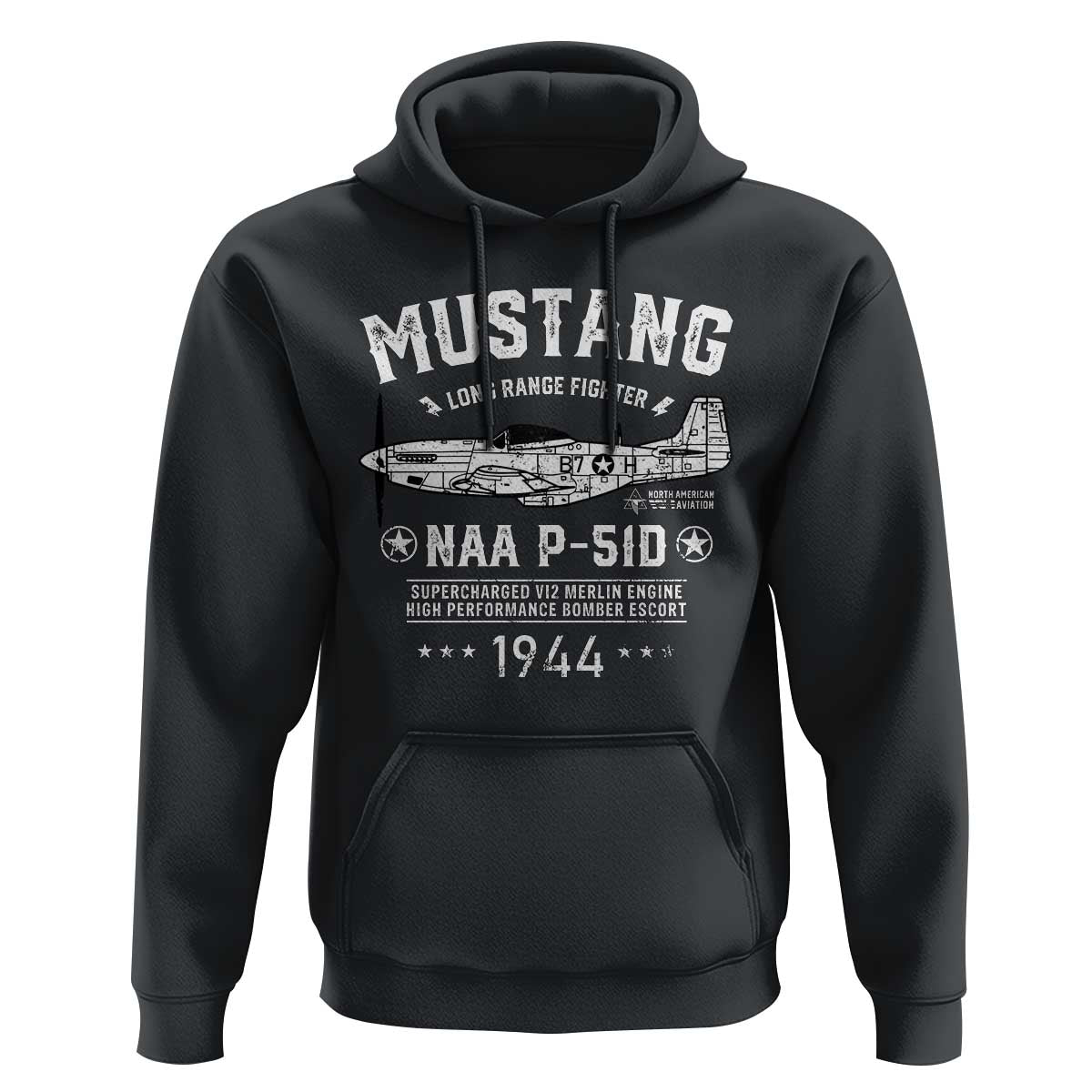 P-51 Mustang Hoodie North American Aviation WW2 P51 Fighter Plane