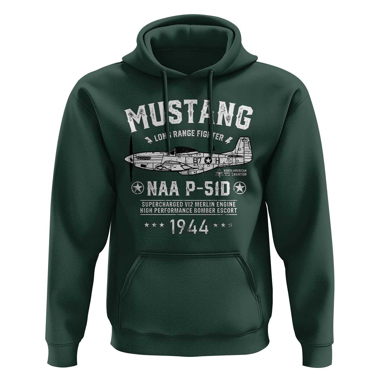 P-51 Mustang Hoodie North American Aviation WW2 P51 Fighter Plane