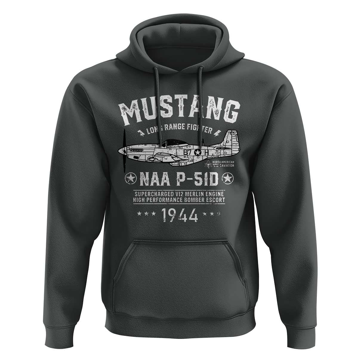 P-51 Mustang Hoodie North American Aviation WW2 P51 Fighter Plane