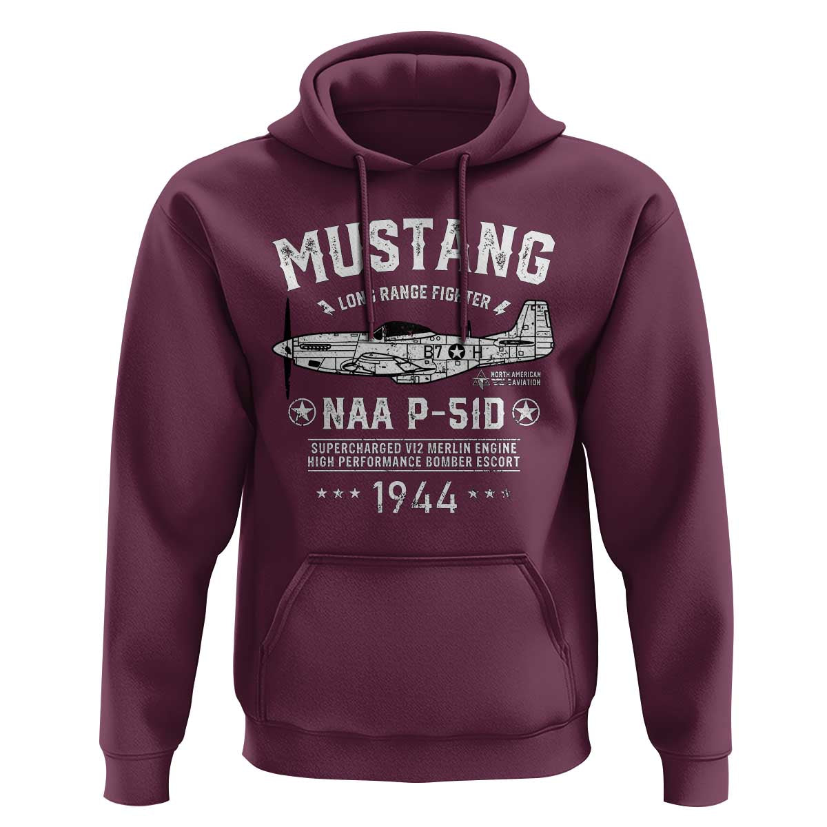 P-51 Mustang Hoodie North American Aviation WW2 P51 Fighter Plane
