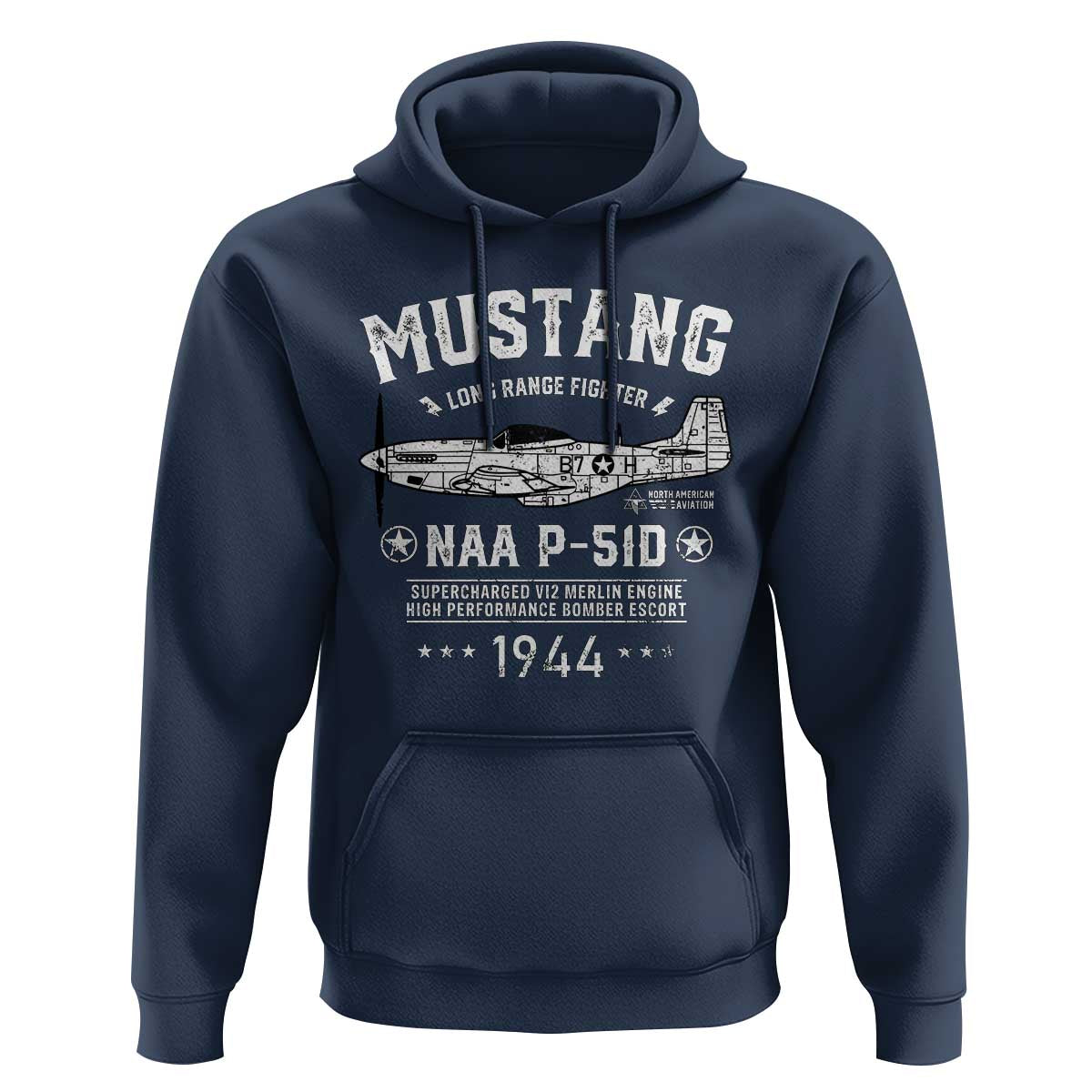 P-51 Mustang Hoodie North American Aviation WW2 P51 Fighter Plane