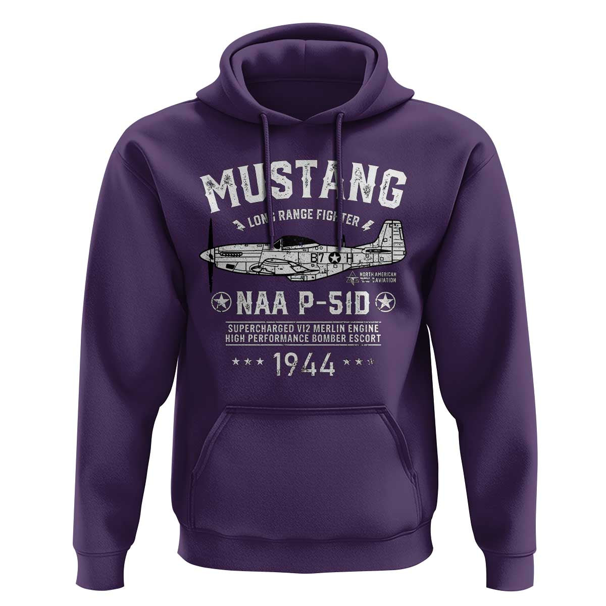 P-51 Mustang Hoodie North American Aviation WW2 P51 Fighter Plane