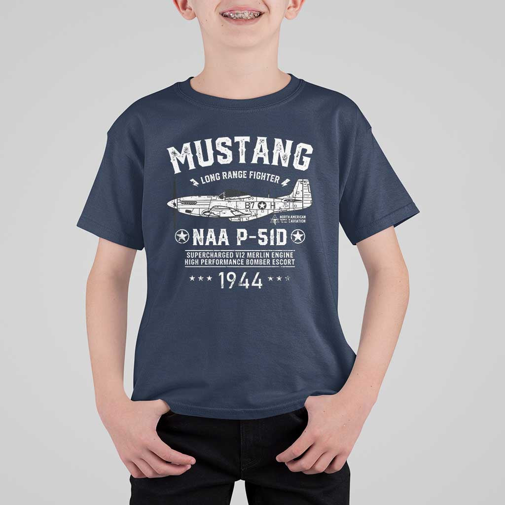 P-51 Mustang T Shirt For Kid North American Aviation WW2 P51 Fighter Plane