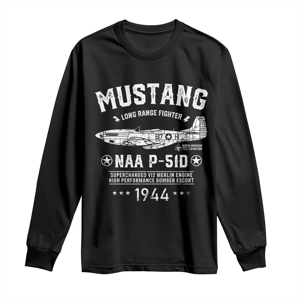 P-51 Mustang Long Sleeve Shirt North American Aviation WW2 P51 Fighter Plane