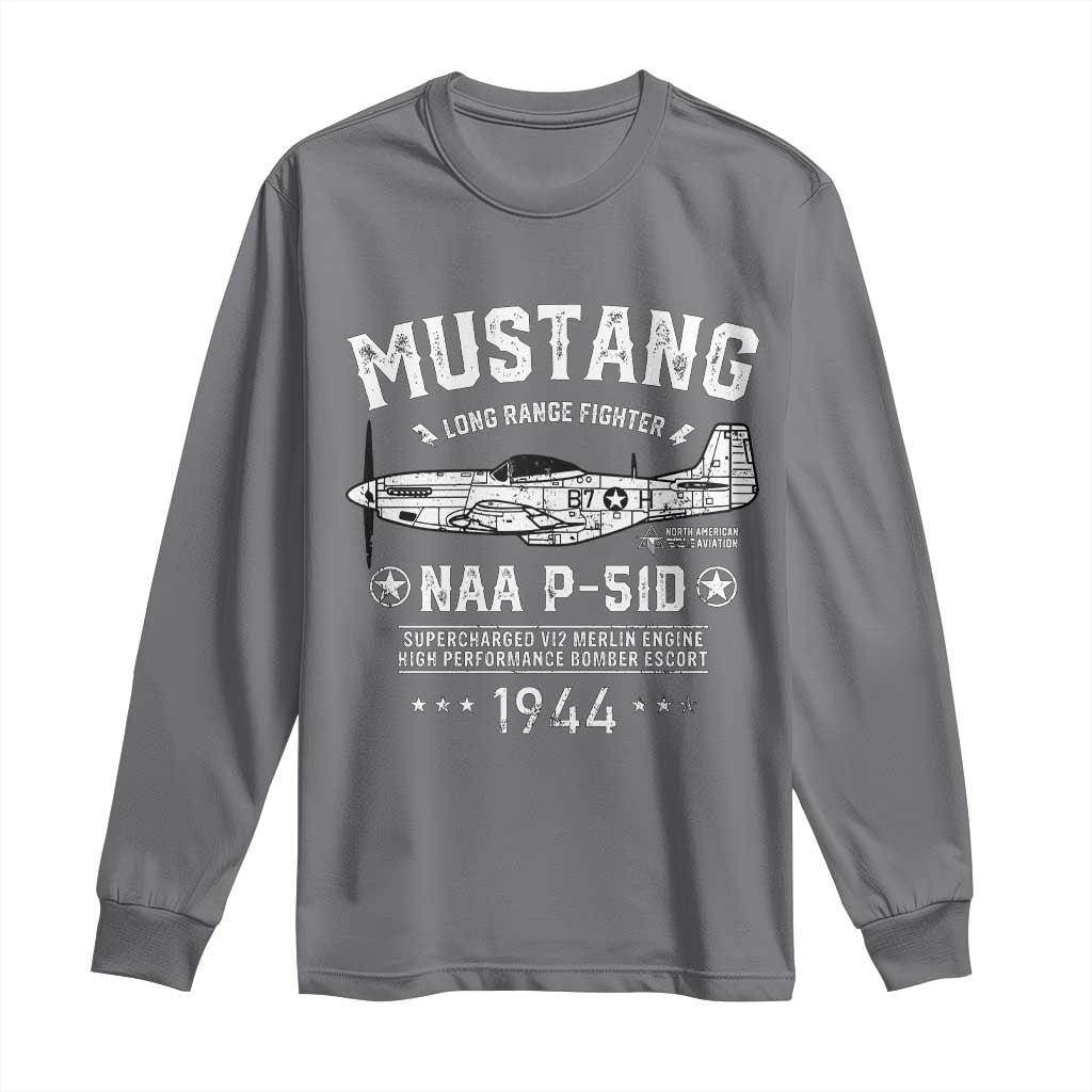 P-51 Mustang Long Sleeve Shirt North American Aviation WW2 P51 Fighter Plane