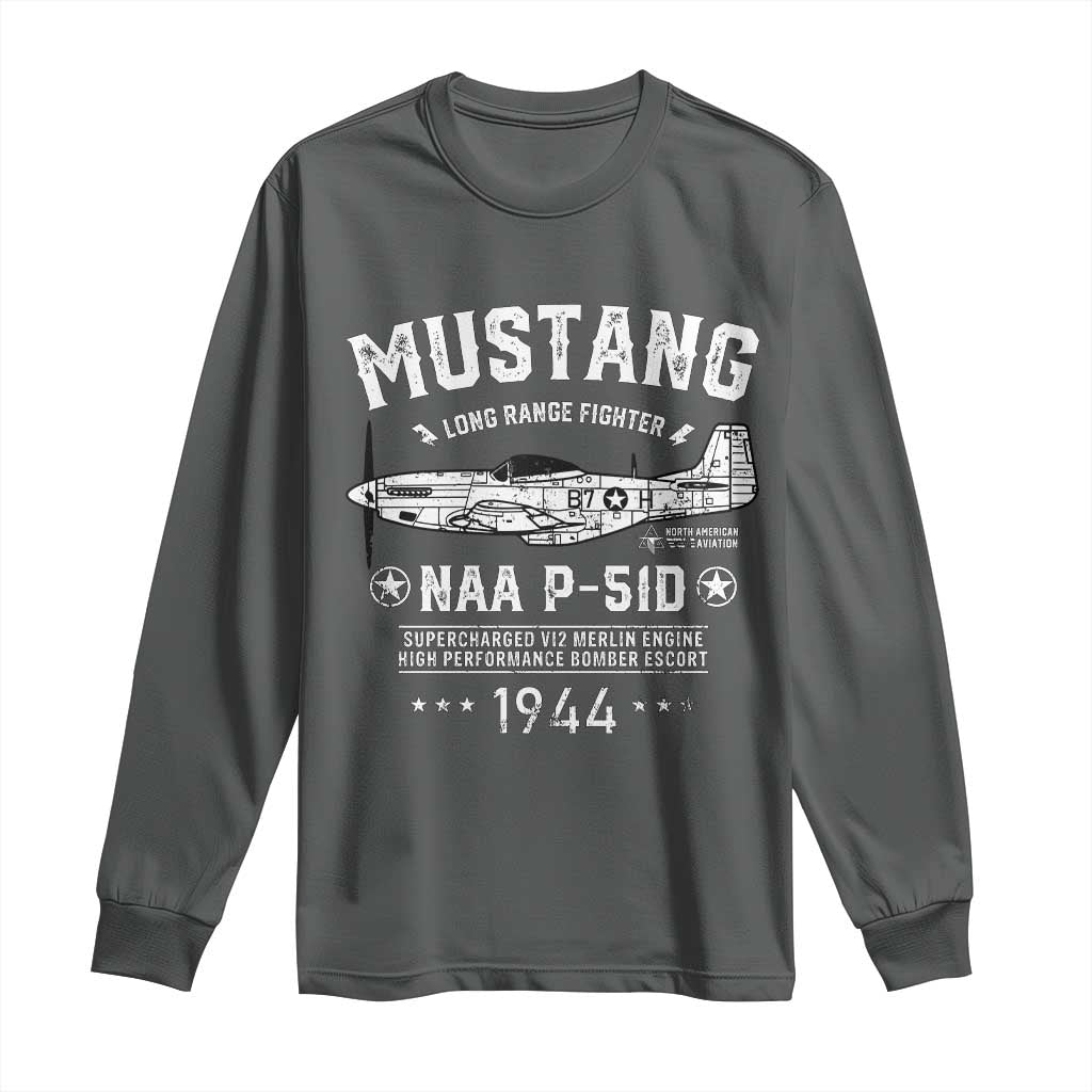P-51 Mustang Long Sleeve Shirt North American Aviation WW2 P51 Fighter Plane