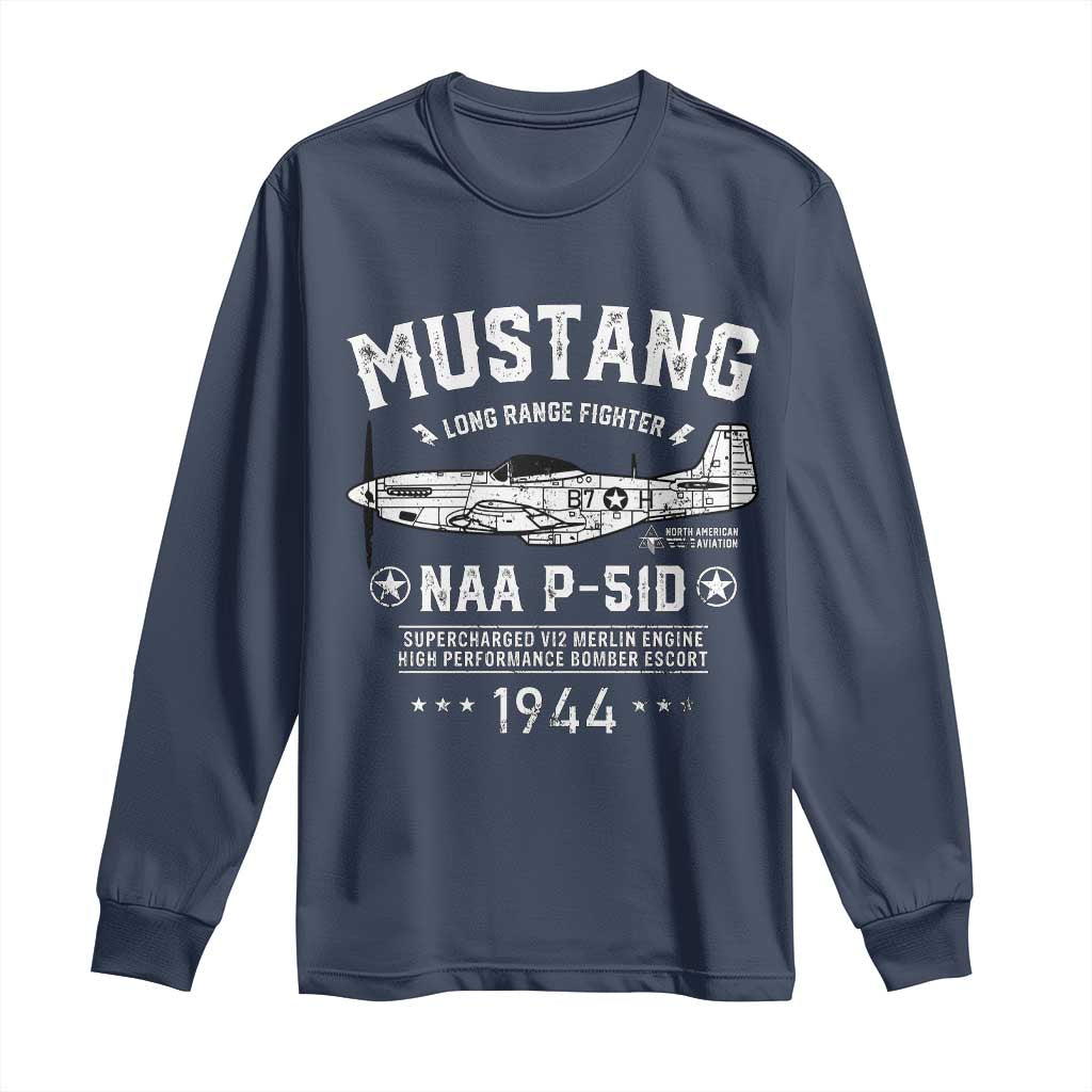 P-51 Mustang Long Sleeve Shirt North American Aviation WW2 P51 Fighter Plane