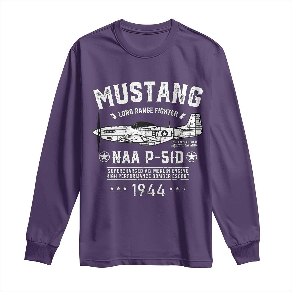 P-51 Mustang Long Sleeve Shirt North American Aviation WW2 P51 Fighter Plane