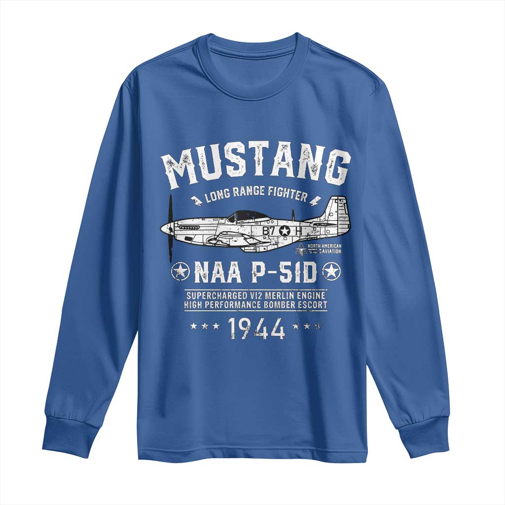 P-51 Mustang Long Sleeve Shirt North American Aviation WW2 P51 Fighter Plane