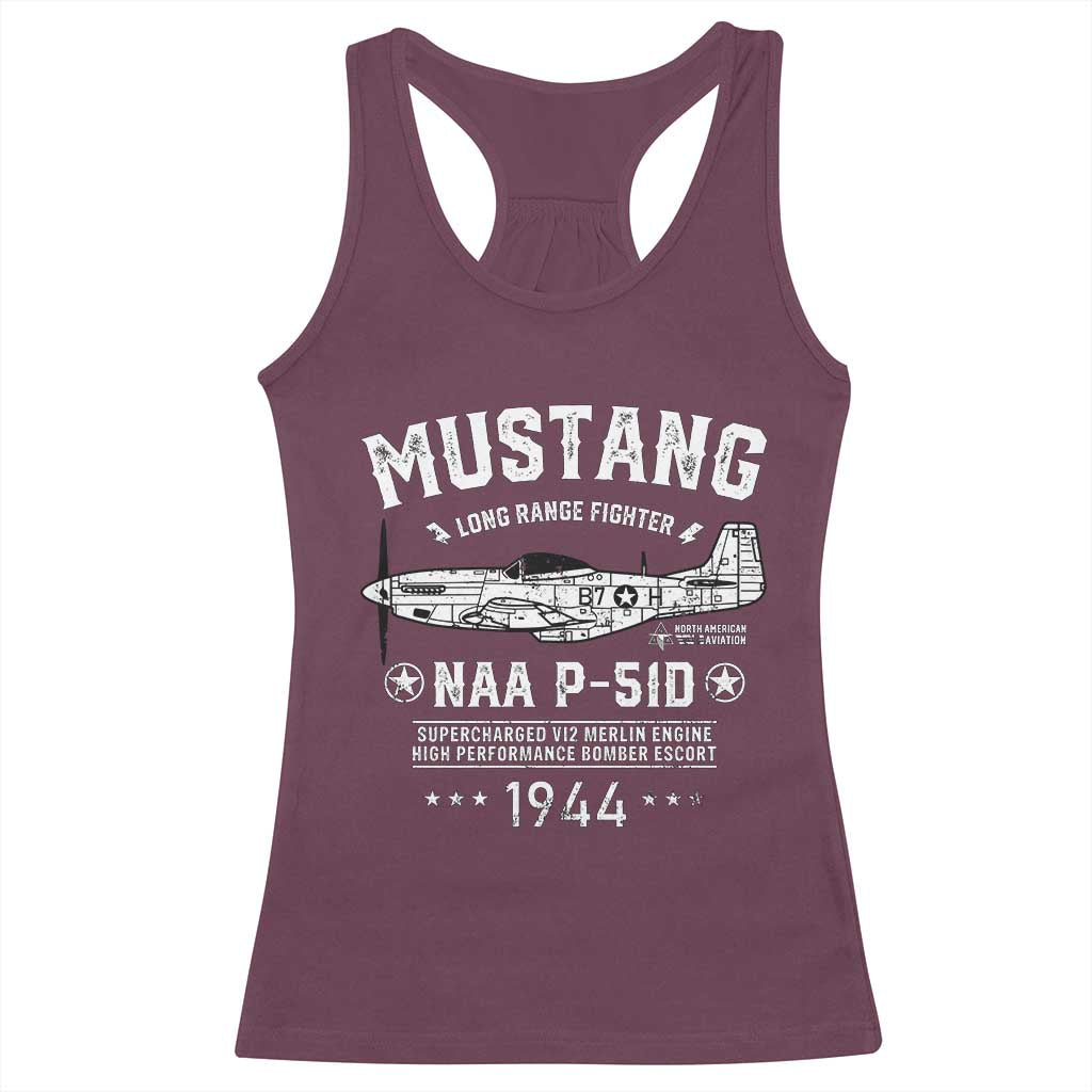 P-51 Mustang Racerback Tank Top North American Aviation WW2 P51 Fighter Plane