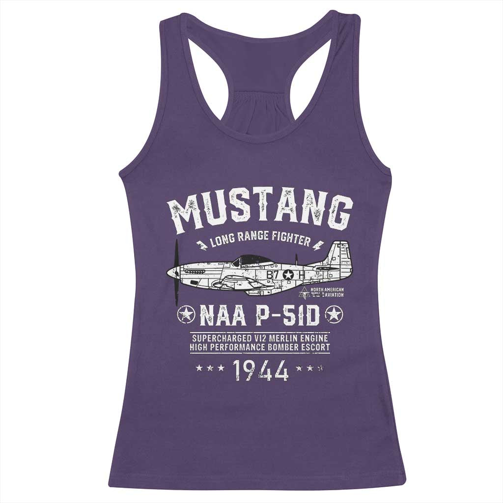 P-51 Mustang Racerback Tank Top North American Aviation WW2 P51 Fighter Plane