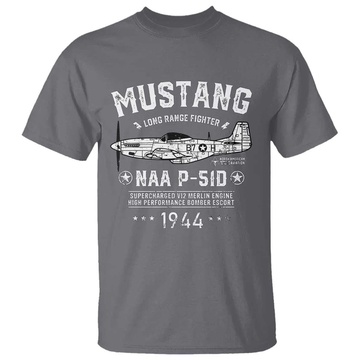 P-51 Mustang T Shirt North American Aviation WW2 P51 Fighter Plane