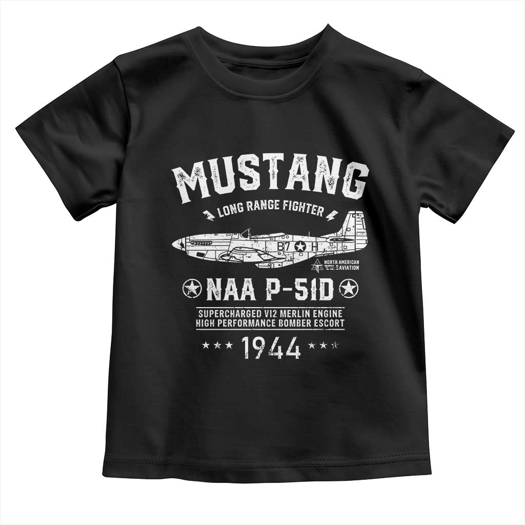 P-51 Mustang Toddler T Shirt North American Aviation WW2 P51 Fighter Plane