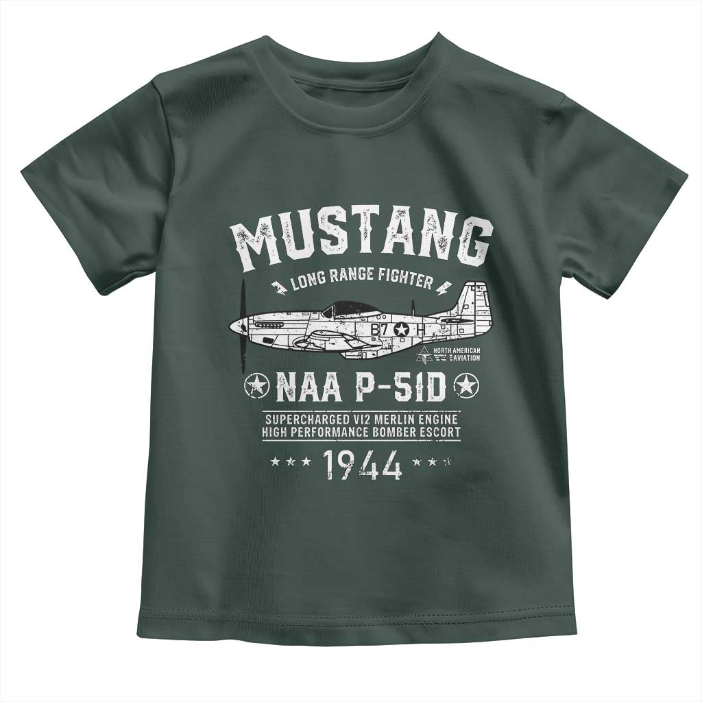 P-51 Mustang Toddler T Shirt North American Aviation WW2 P51 Fighter Plane