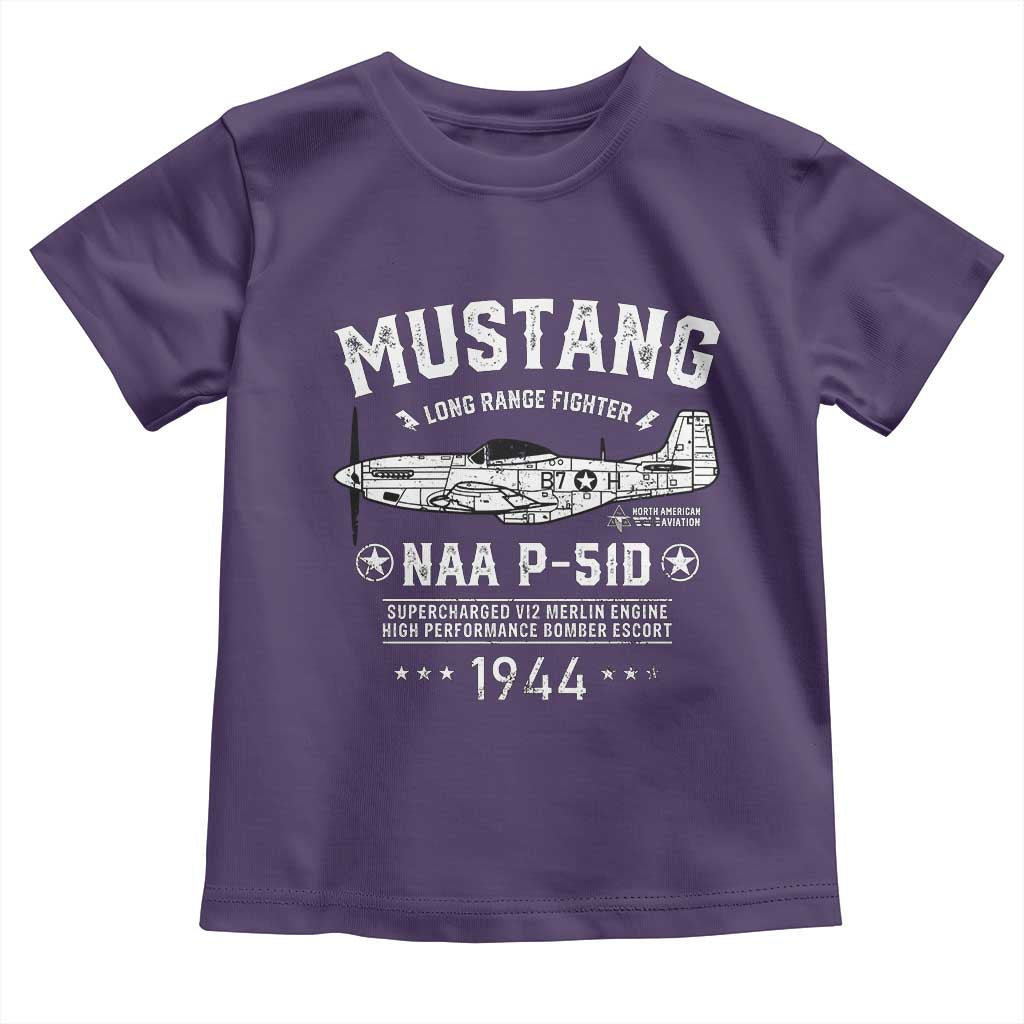 P-51 Mustang Toddler T Shirt North American Aviation WW2 P51 Fighter Plane