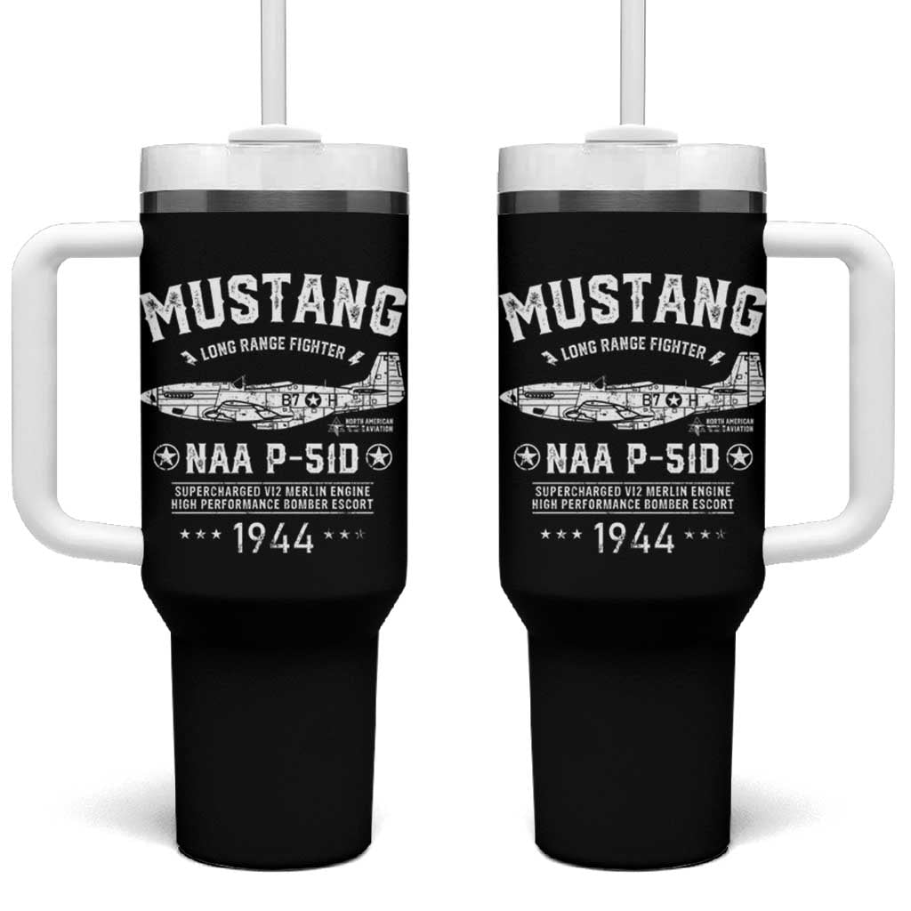P-51 Mustang Tumbler With Handle North American Aviation WW2 P51 Fighter Plane