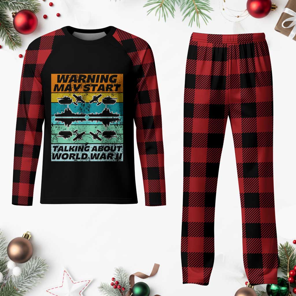 Retro World War 2 Memorabilia Plaid Pajama Set May Start Talking About WWII WW2 Gear - Wonder Print Shop