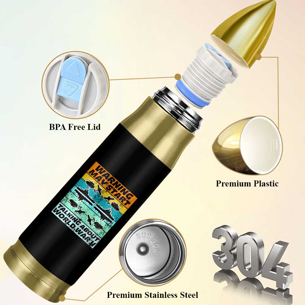 Retro World War 2 Memorabilia Bullet Tumbler May Start Talking About WWII WW2 Gear