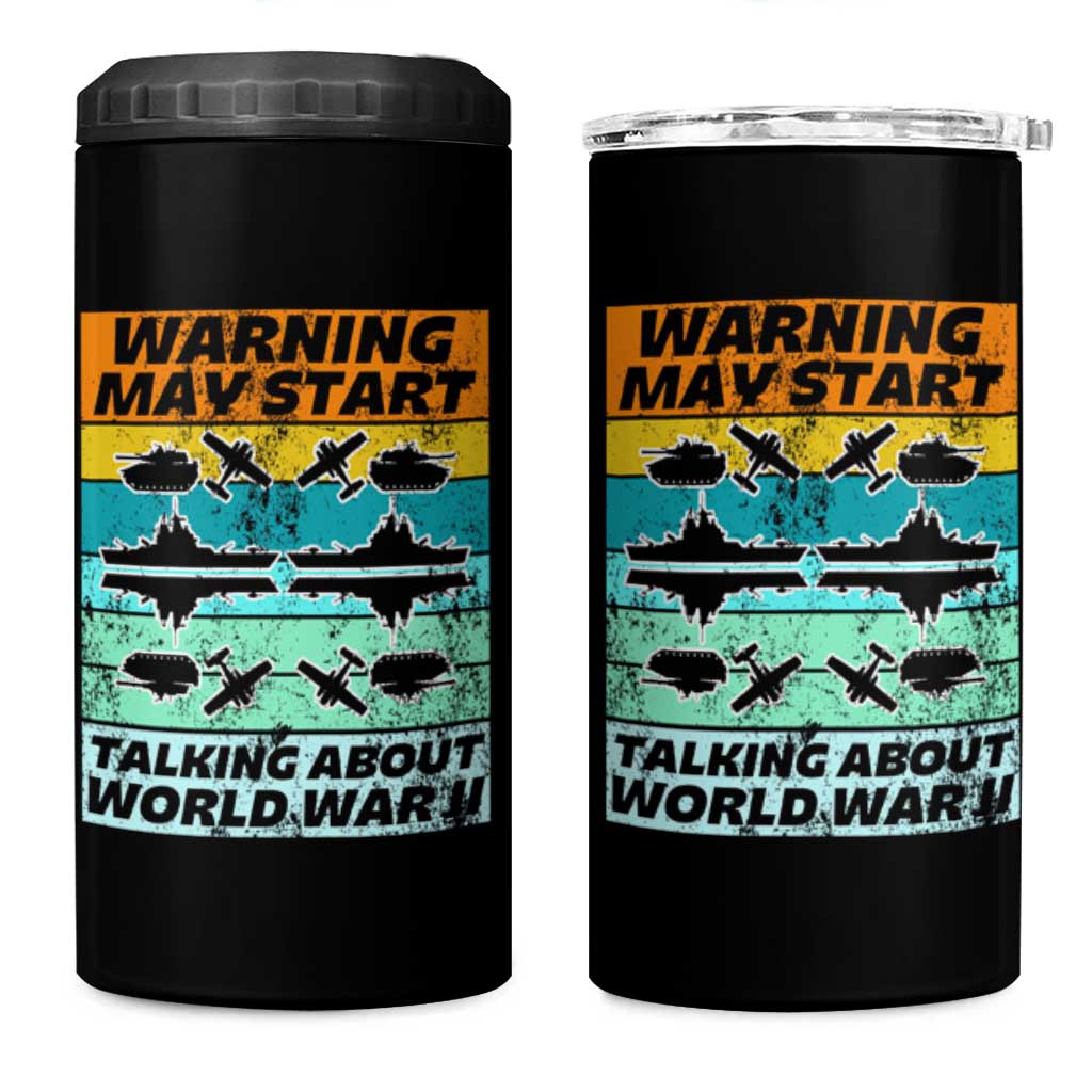 Retro World War 2 Memorabilia 4 in 1 Can Cooler Tumbler May Start Talking About WWII WW2 Gear
