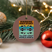 Retro World War 2 Memorabilia Ceramic Ornament May Start Talking About WWII WW2 Gear - Wonder Print Shop