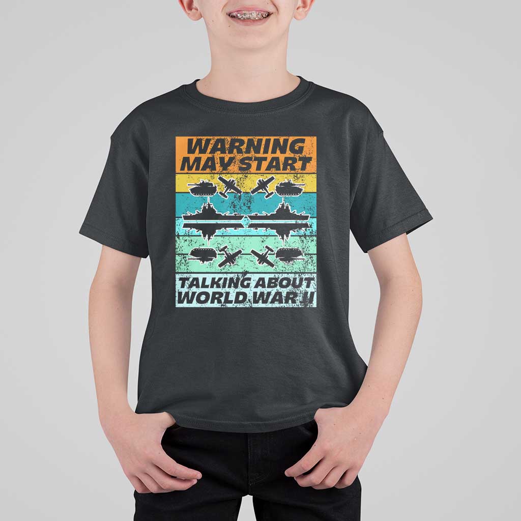 Retro World War 2 Memorabilia T Shirt For Kid May Start Talking About WWII WW2 Gear