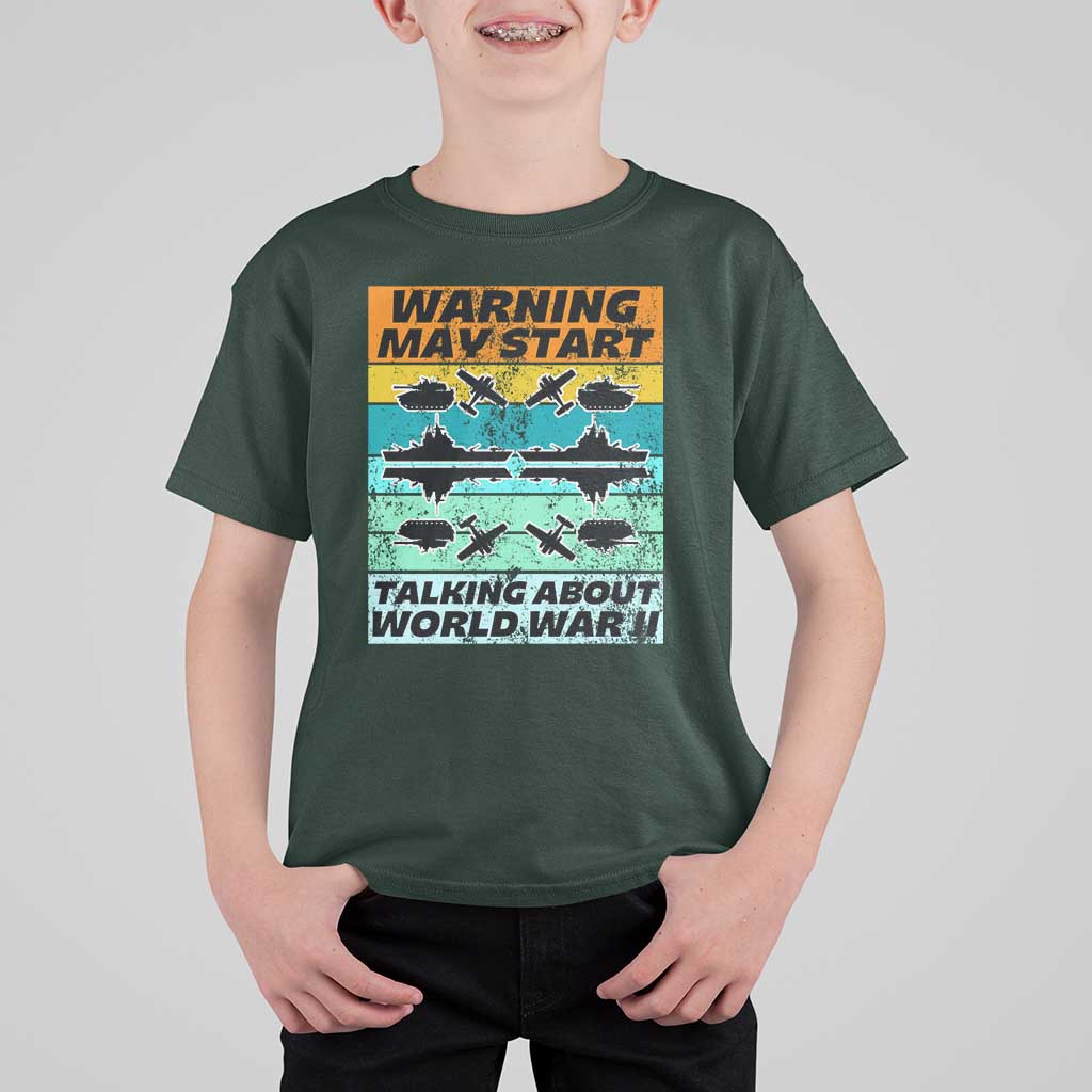 Retro World War 2 Memorabilia T Shirt For Kid May Start Talking About WWII WW2 Gear
