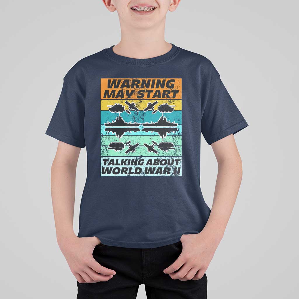 Retro World War 2 Memorabilia T Shirt For Kid May Start Talking About WWII WW2 Gear