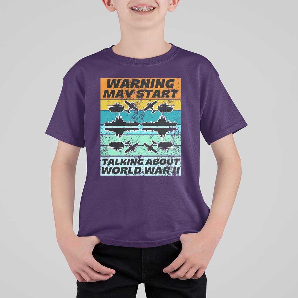 Retro World War 2 Memorabilia T Shirt For Kid May Start Talking About WWII WW2 Gear