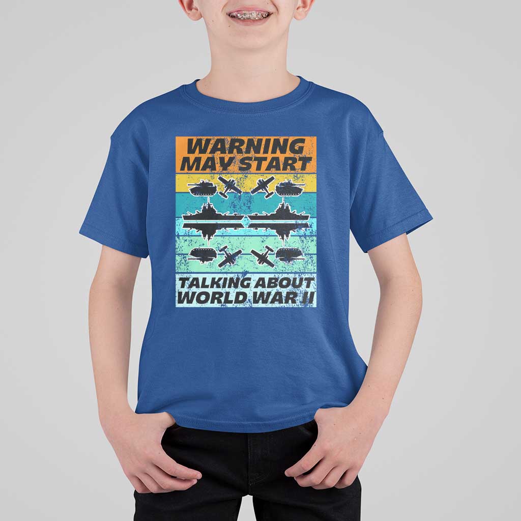 Retro World War 2 Memorabilia T Shirt For Kid May Start Talking About WWII WW2 Gear