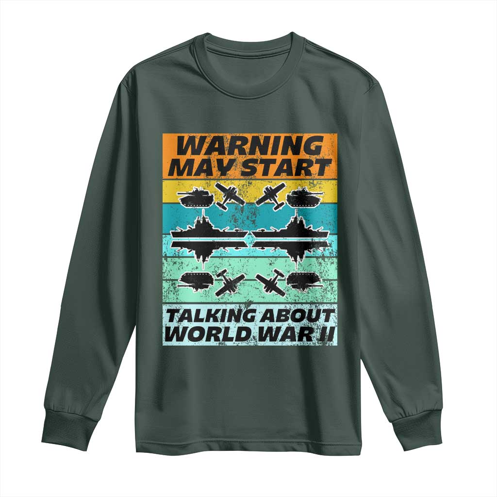 Retro World War 2 Memorabilia Long Sleeve Shirt May Start Talking About WWII WW2 Gear