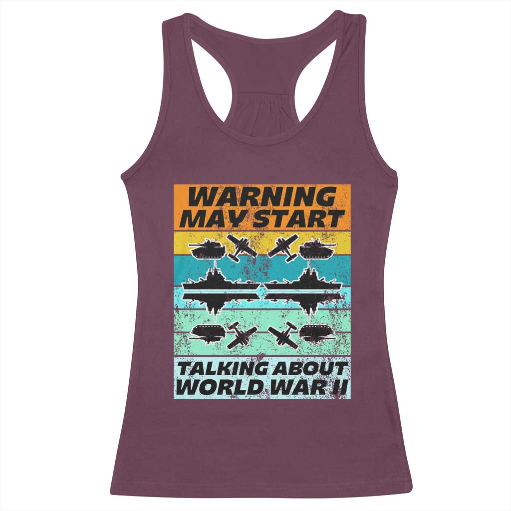 Retro World War 2 Memorabilia Racerback Tank Top May Start Talking About WWII WW2 Gear