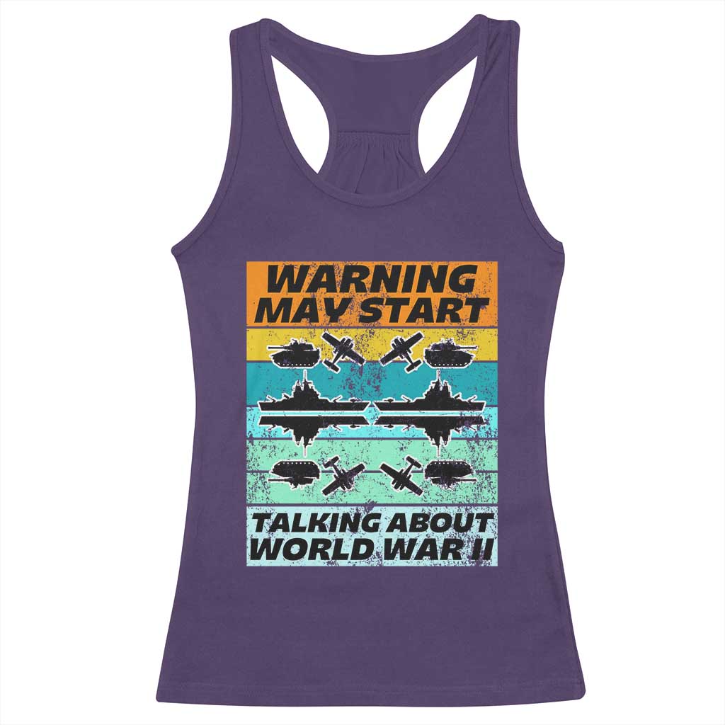 Retro World War 2 Memorabilia Racerback Tank Top May Start Talking About WWII WW2 Gear