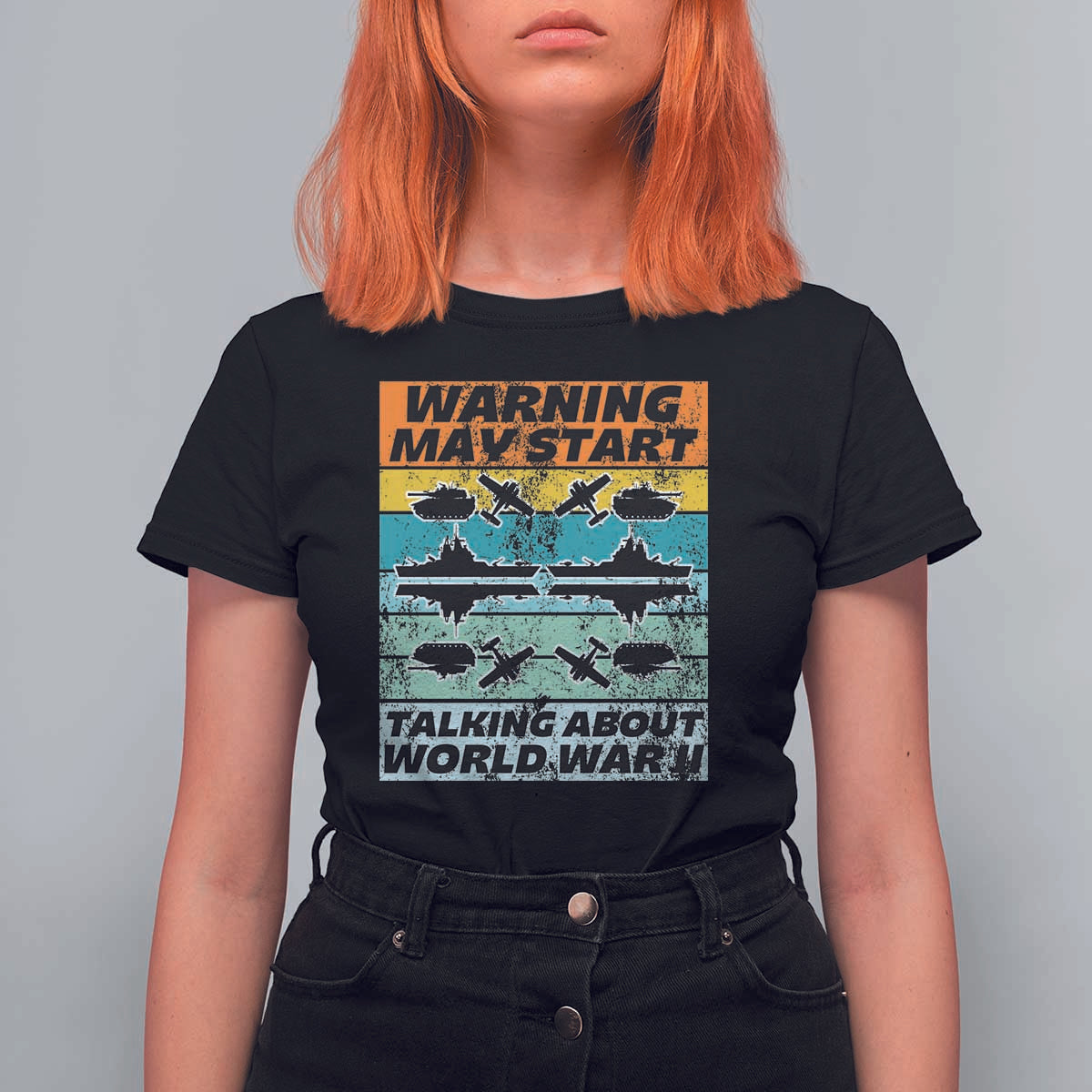Retro World War 2 Memorabilia T Shirt For Women May Start Talking About WWII WW2 Gear