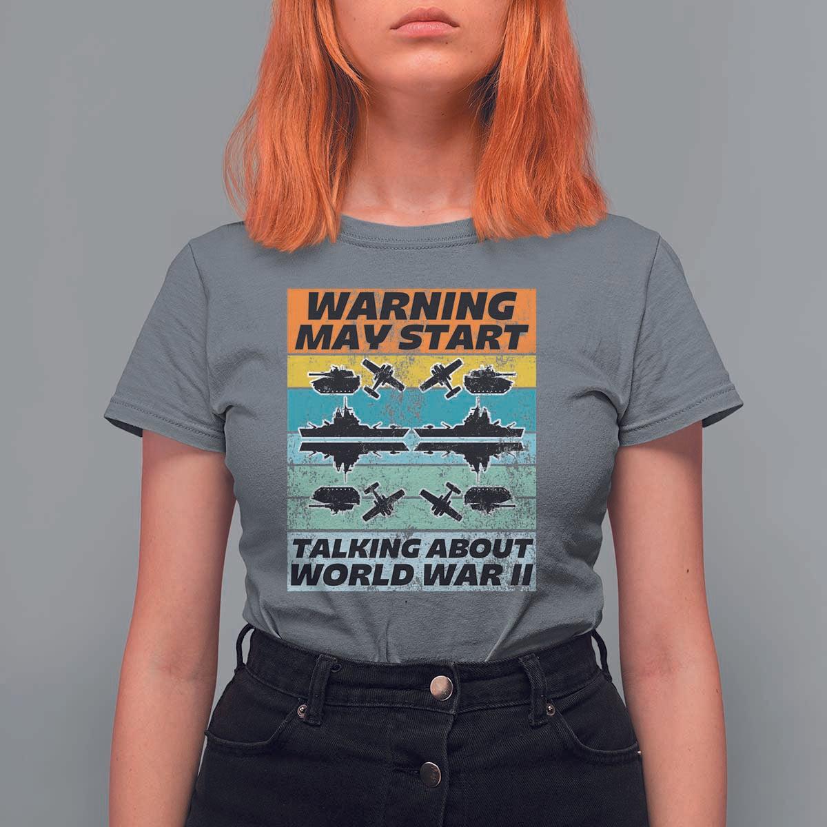 Retro World War 2 Memorabilia T Shirt For Women May Start Talking About WWII WW2 Gear