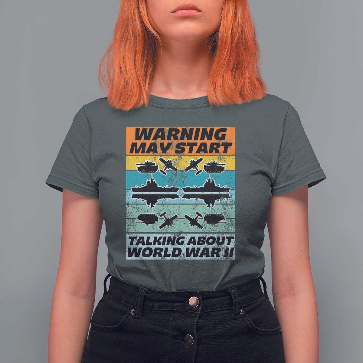 Retro World War 2 Memorabilia T Shirt For Women May Start Talking About WWII WW2 Gear