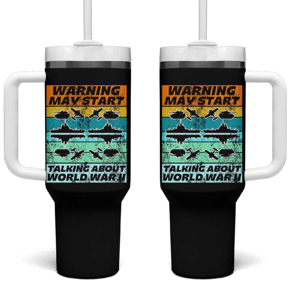 Retro World War 2 Memorabilia Tumbler With Handle May Start Talking About WWII WW2 Gear