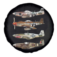 WW2 Warplanes B-17 P51 Spare Tire Cover Vintage WWII Fighter Planes Iconic Military Aircraft