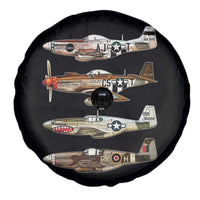 WW2 Warplanes B-17 P51 Spare Tire Cover Vintage WWII Fighter Planes Iconic Military Aircraft