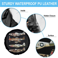 WW2 Warplanes B-17 P51 Spare Tire Cover Vintage WWII Fighter Planes Iconic Military Aircraft