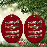 WW2 Warplanes B-17 P51 Ceramic Ornament Vintage WWII Fighter Planes Iconic Military Aircraft - Wonder Print Shop