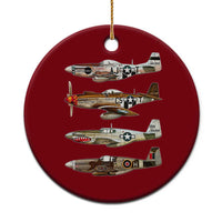 WW2 Warplanes B-17 P51 Ceramic Ornament Vintage WWII Fighter Planes Iconic Military Aircraft - Wonder Print Shop
